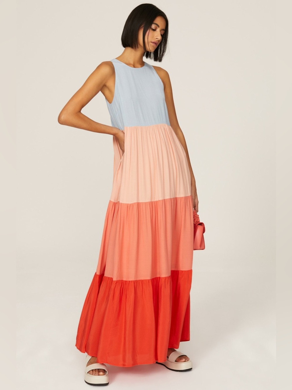 NWOT Essential Antwerp Bente Colorblock Maxi Dress, Sz 2